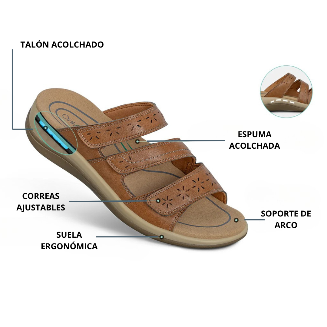 Sandalia ortopédica para mujer con tiras ajustables Comodidad y estilo